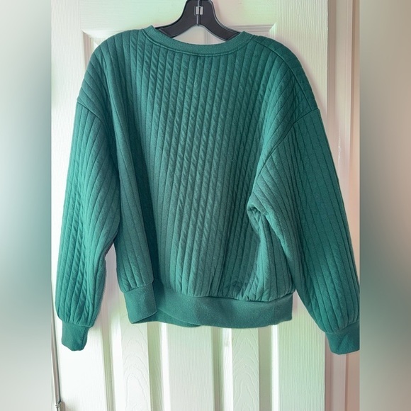 A New Day Forrest Green Ribbed Crewneck Sweater Size Large - Picture 7 of 10